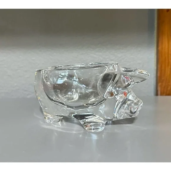 Vintage Vannes Le Chatel crystal glass pig dish - Picture 2 of 8